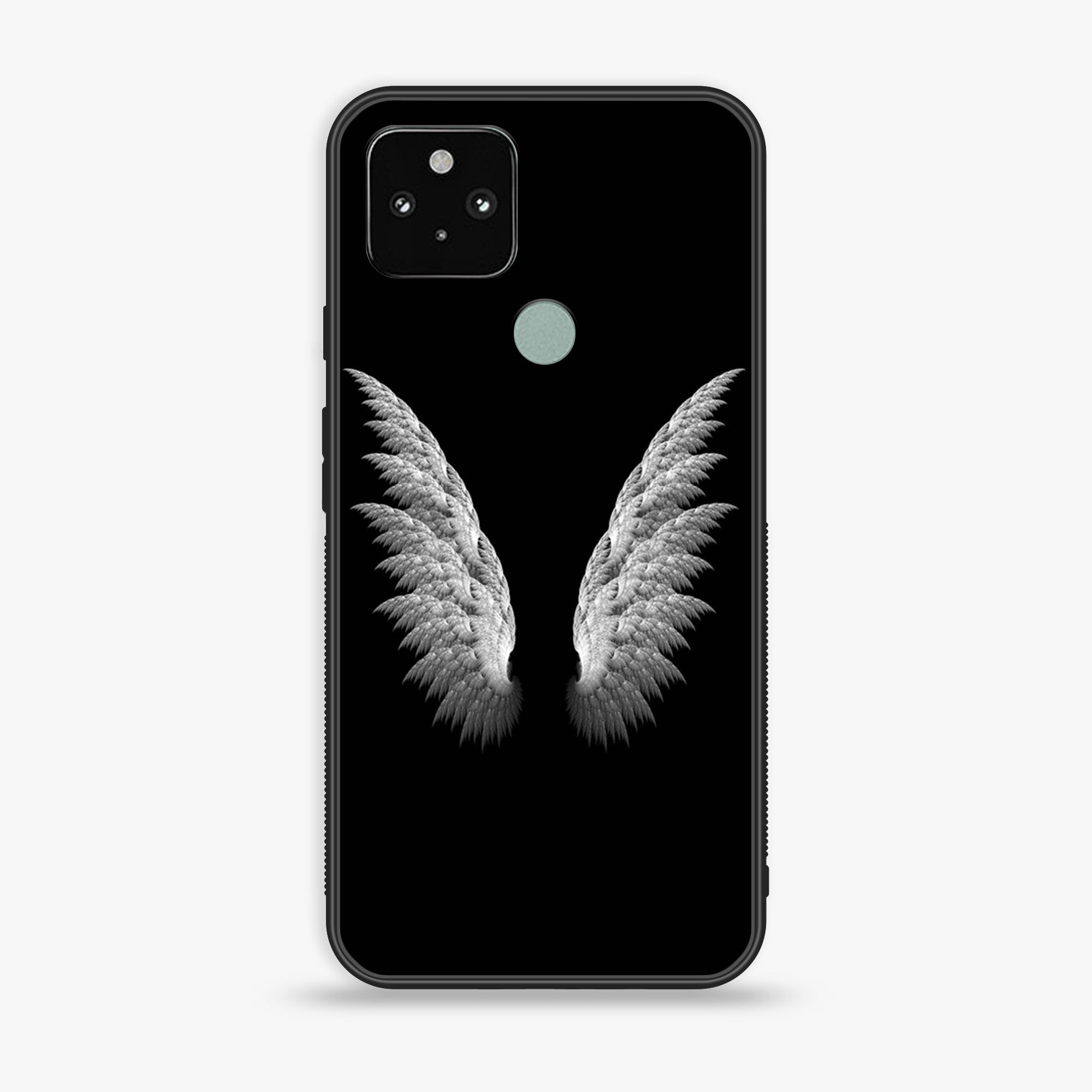 Google Pixel 5 - Angel Wings Series - Premium Printed Glass soft Bumper shock Proof Case