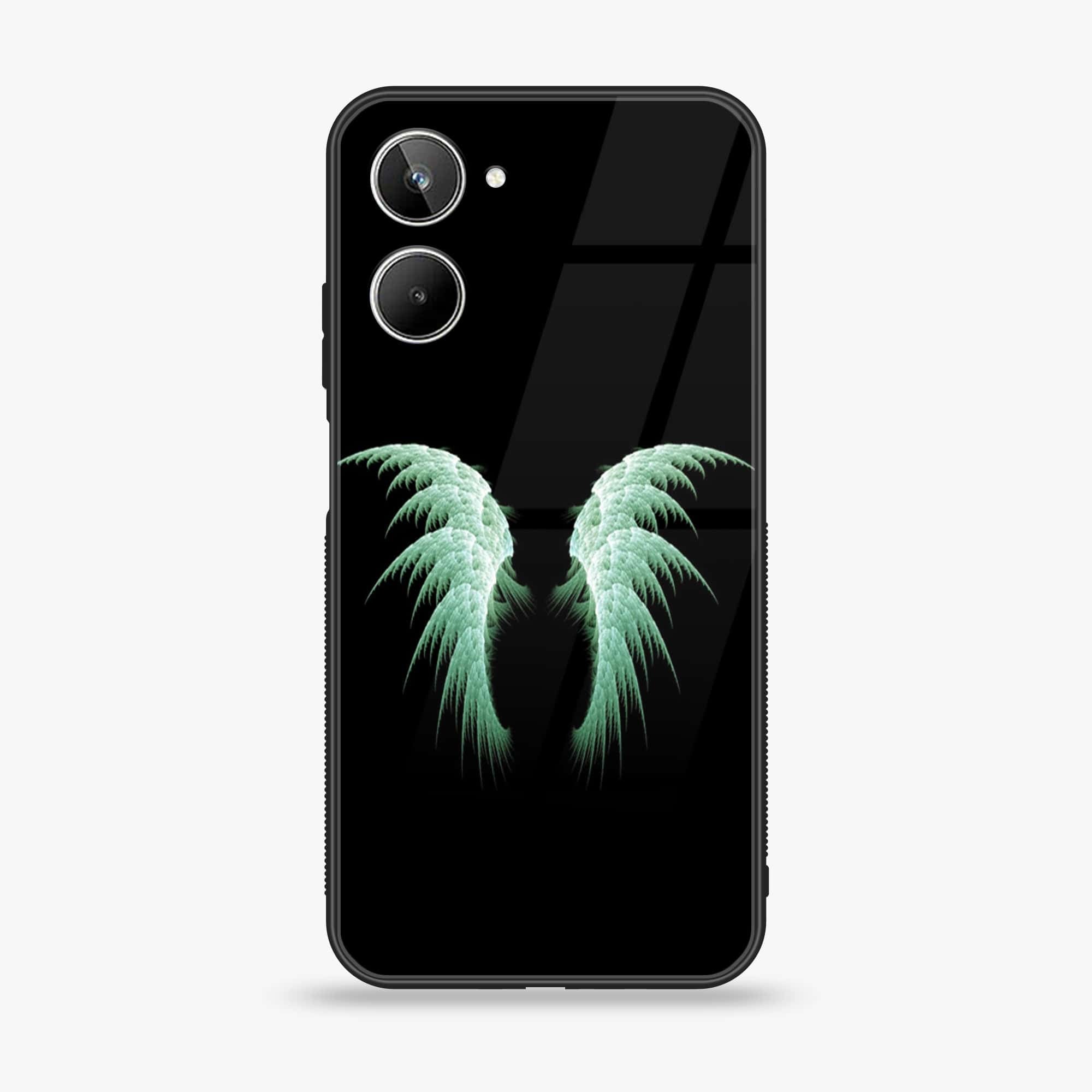 Realme 10 4G - Angel wings Series - Premium Printed Glass soft Bumper shock Proof Case