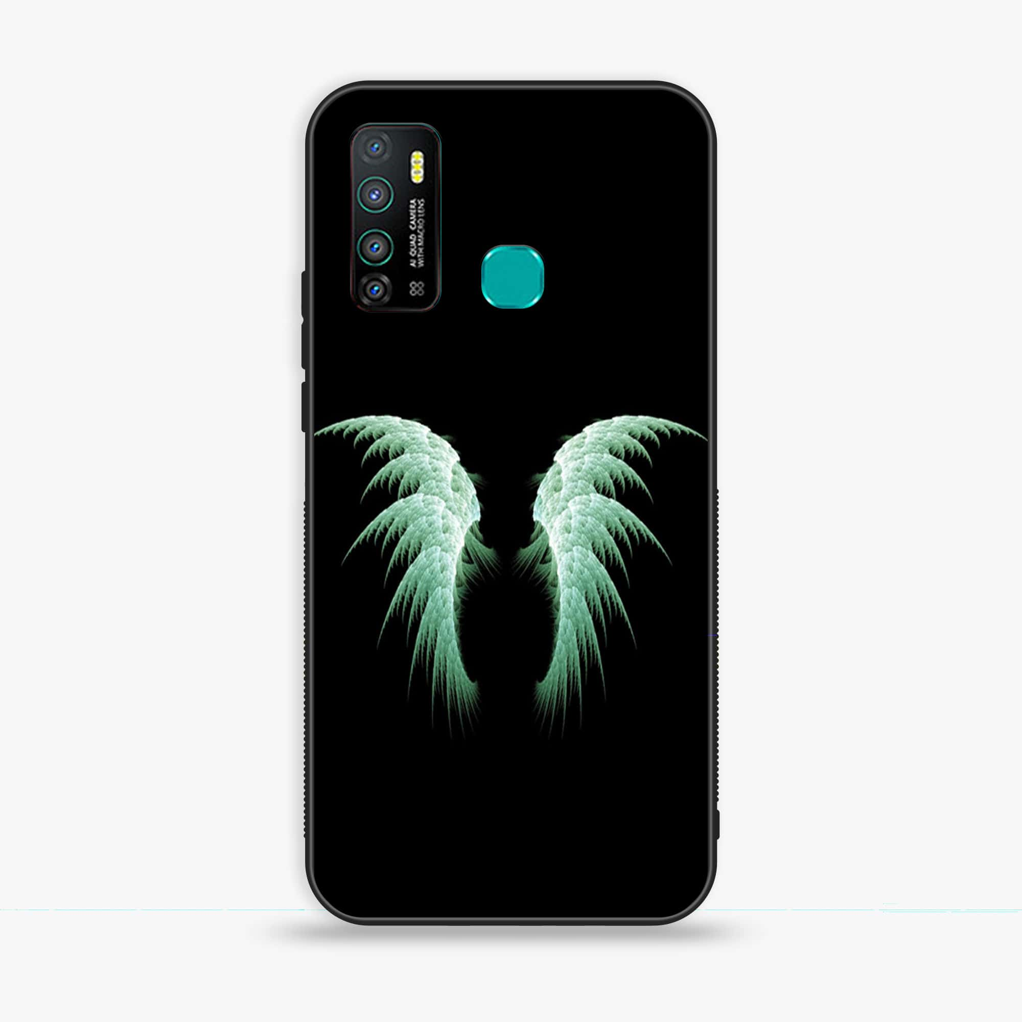 Infinix Hot 9 - Angel Wings Series - Premium Printed Glass soft Bumper shock Proof Case