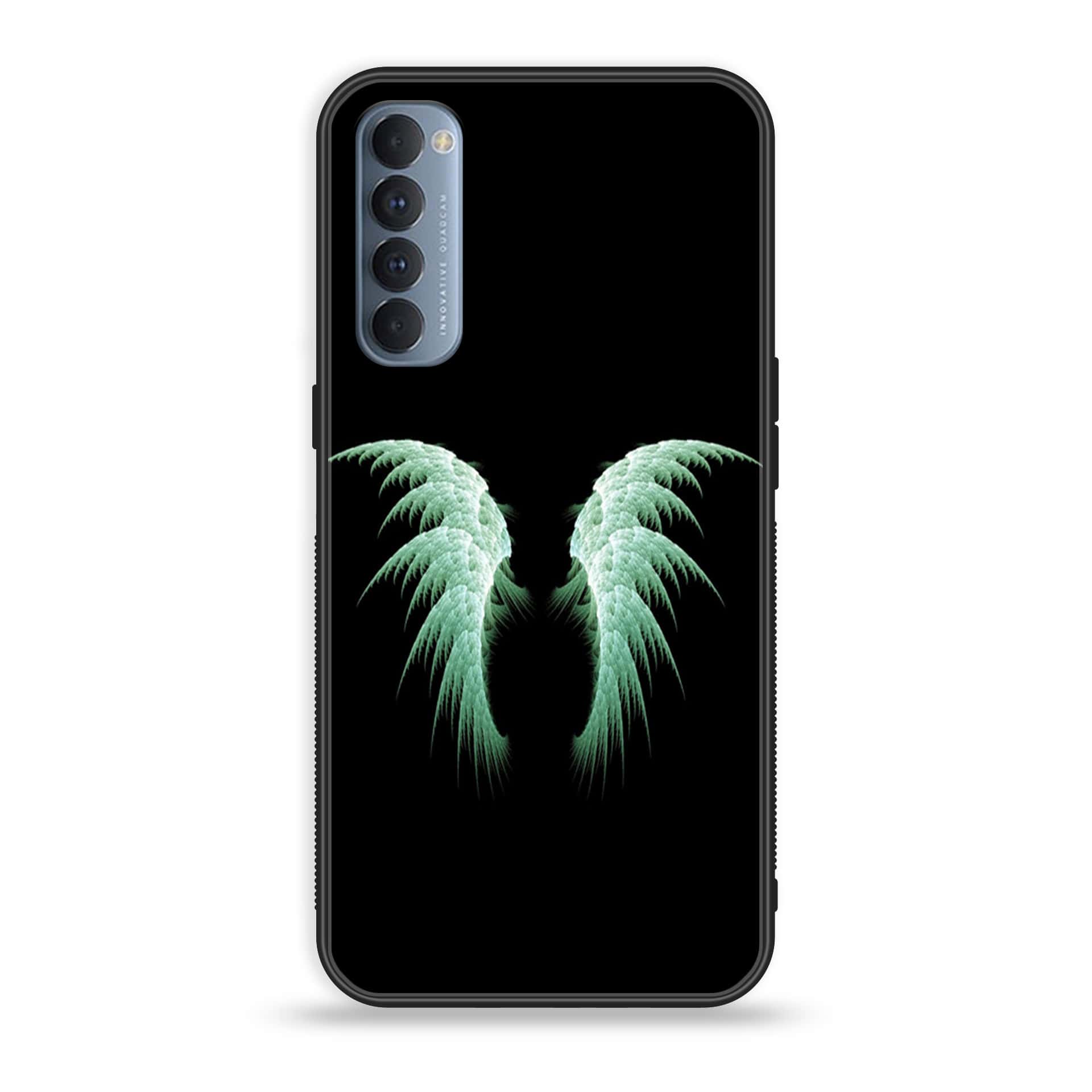 Oppo Reno 4 Pro 4G - Angel Wings Series - Premium Printed Glass soft Bumper shock Proof Case