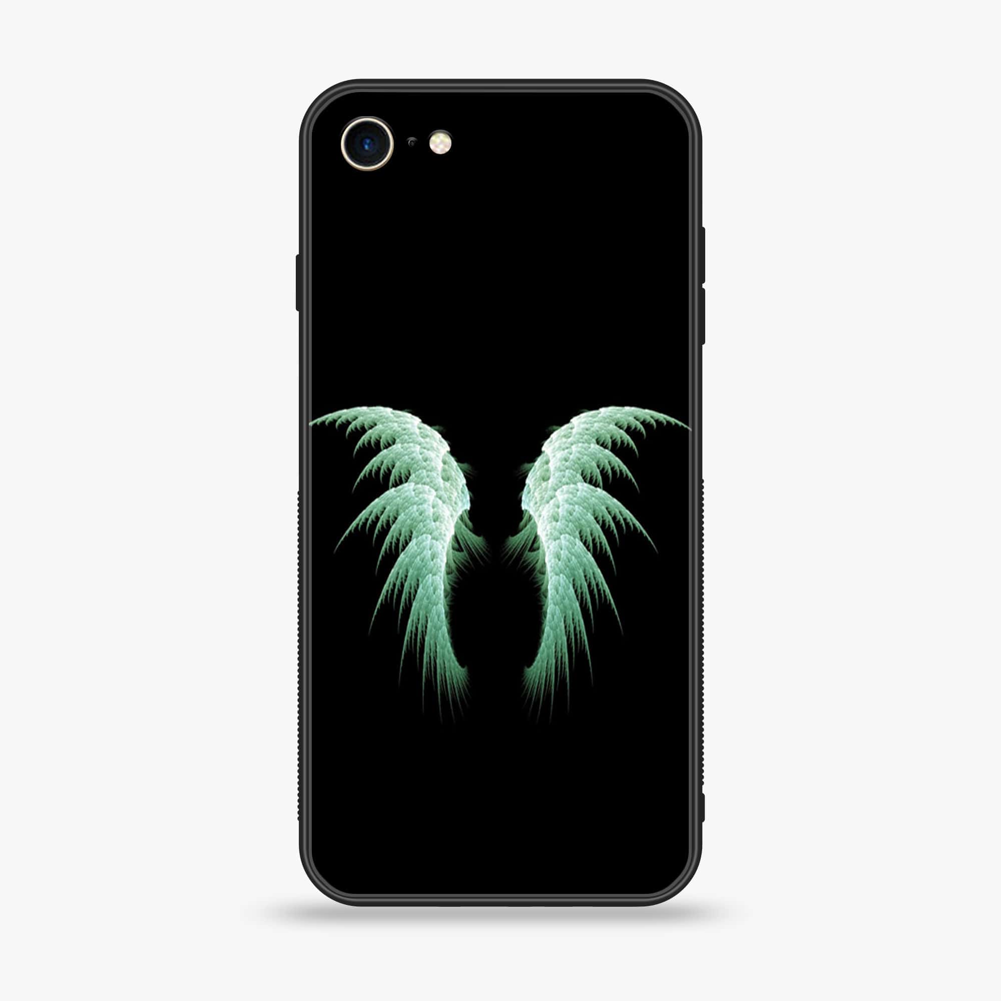 iPhone 8 - Angel wings Series - Premium Printed Glass soft Bumper shock Proof Case