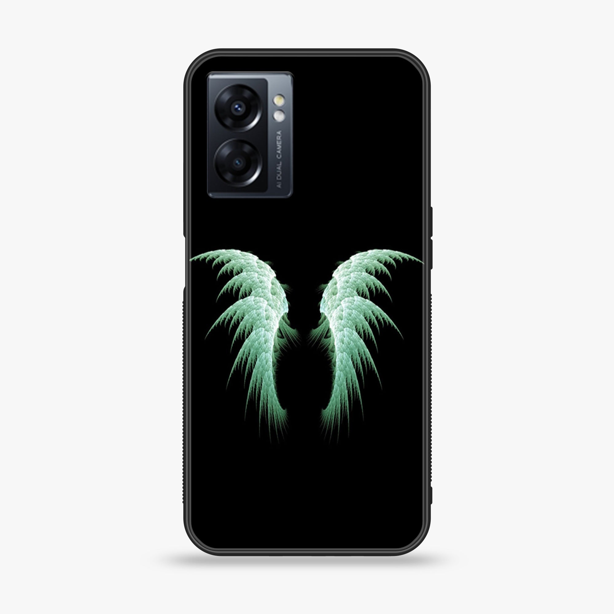 Oppo A77 4G - Angel Wings Series - Premium Metal Printed soft Bumper shock Proof Case