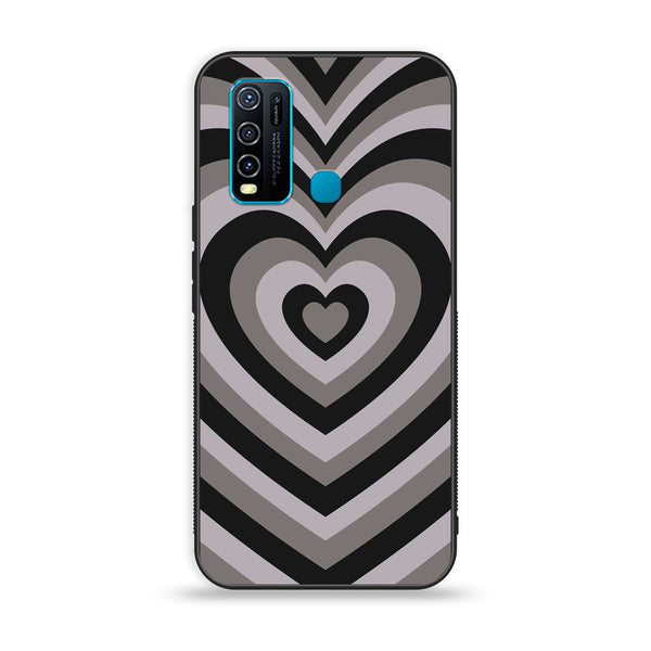 Vivo Y50 - Heartbeat Series - Premium Printed Glass soft Bumper shock Proof Case