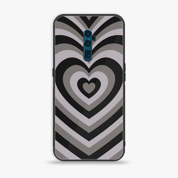 OPPO Reno 10x Zoom Heart Beat Series Premium Printed Glass soft Bumper shock Proof Case