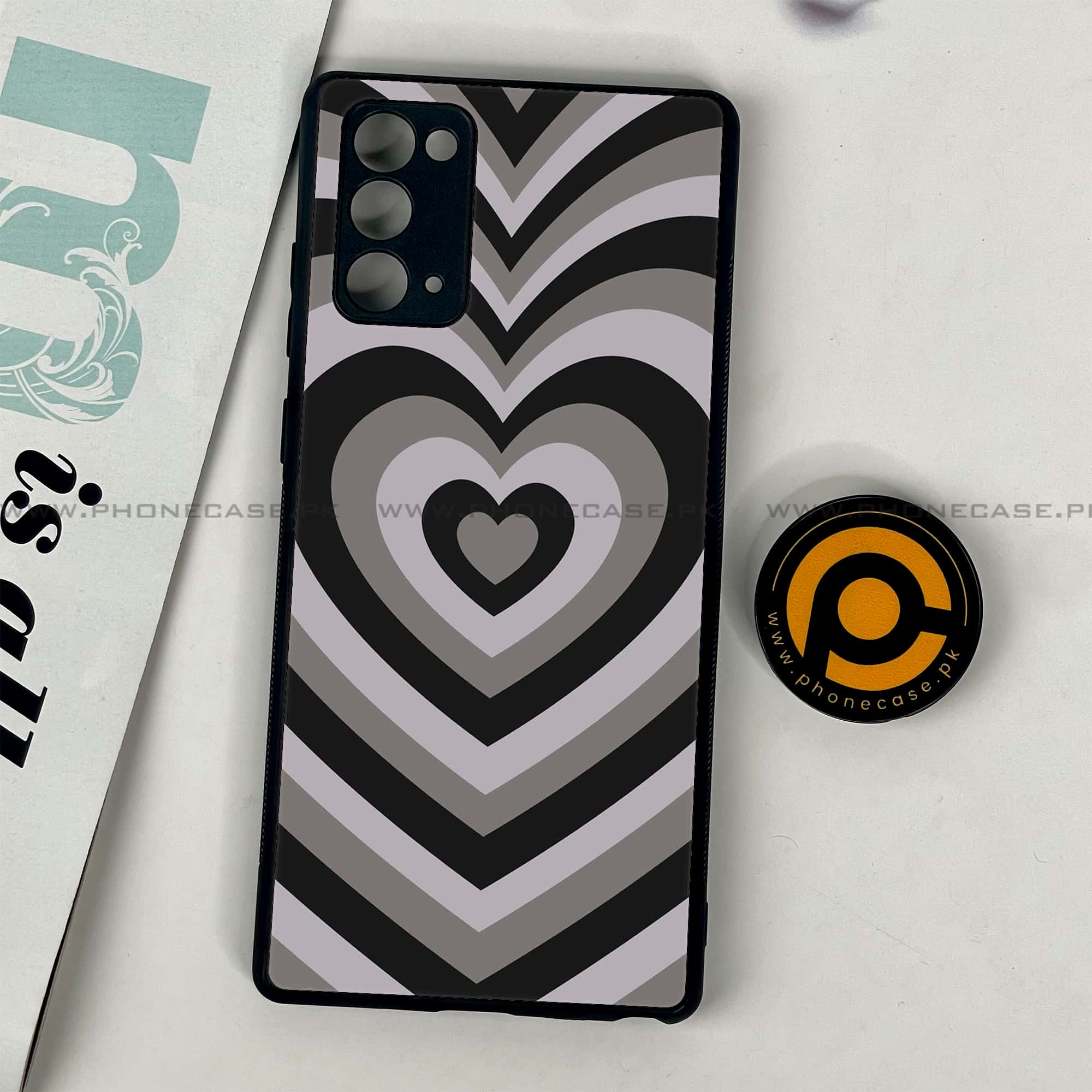 Samsung Galaxy Note 20 - Heart Beat Series - Premium Printed Glass soft Bumper shock Proof Case