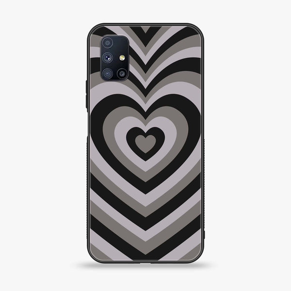 Samsung Galaxy M51 - Heart Beat Series - Premium Printed Glass soft Bumper shock Proof Case