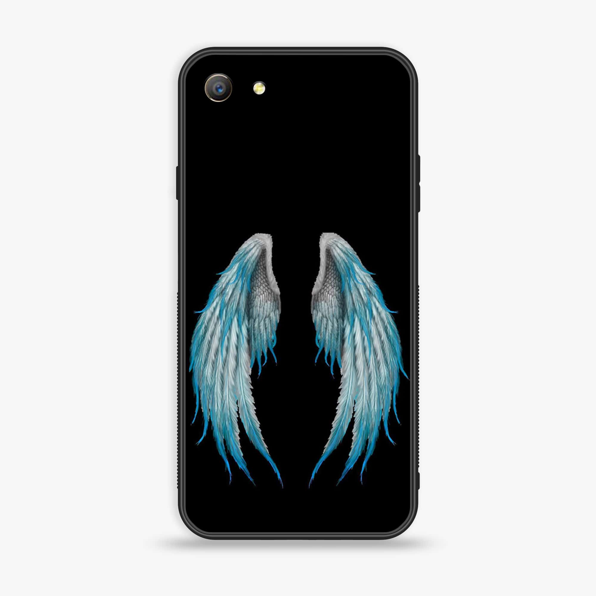 Oppo A57 Angel Wings series Premium Printed Glass soft Bumper shock Proof Case