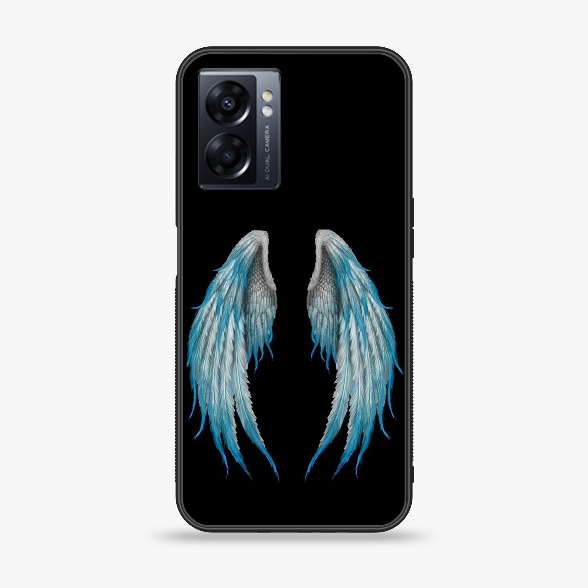 Oppo A77 4G - Angel Wings Series - Premium Metal Printed soft Bumper shock Proof Case