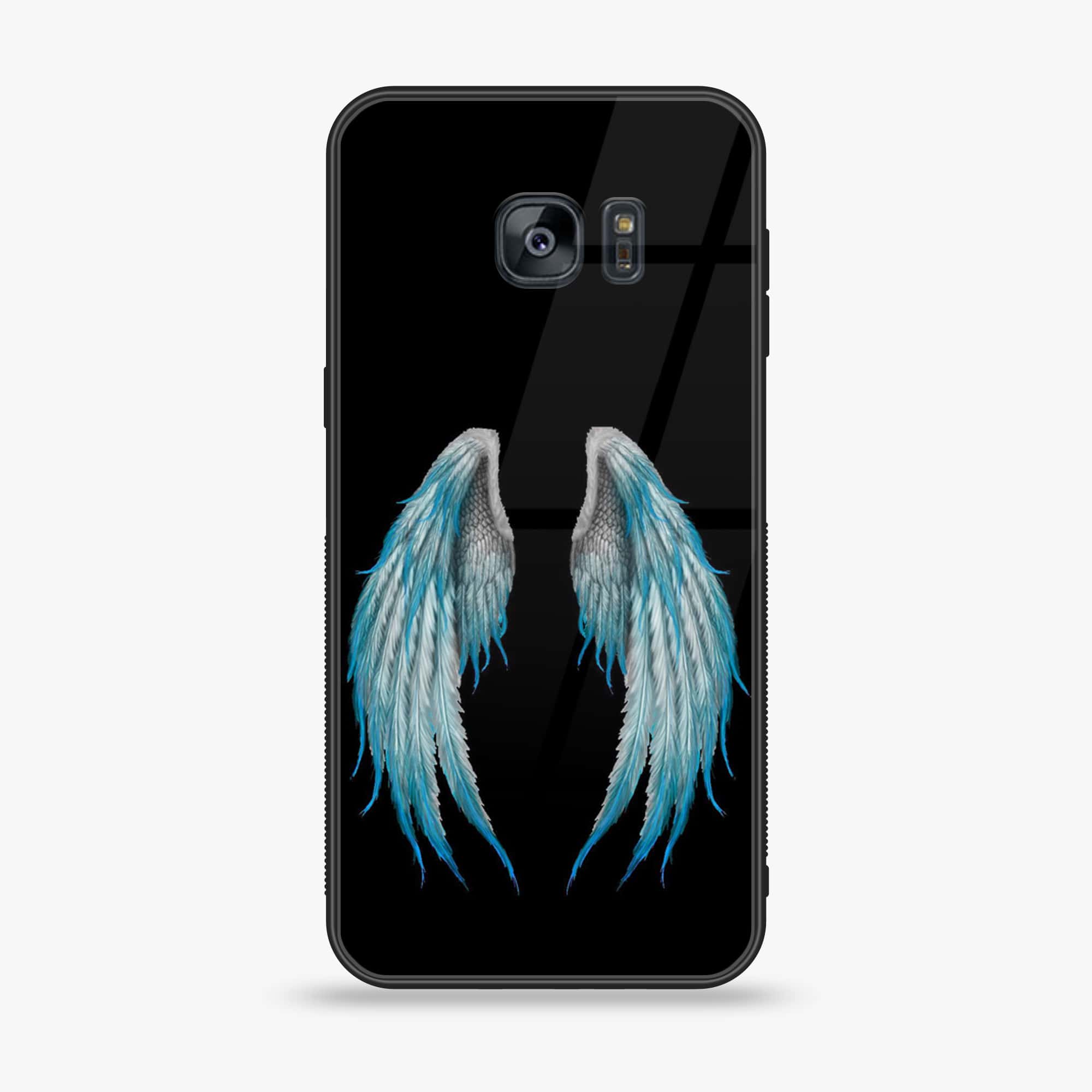 Samsung Galaxy S7 - Angel Wings Series - Premium Printed Glass soft Bumper shock Proof Case