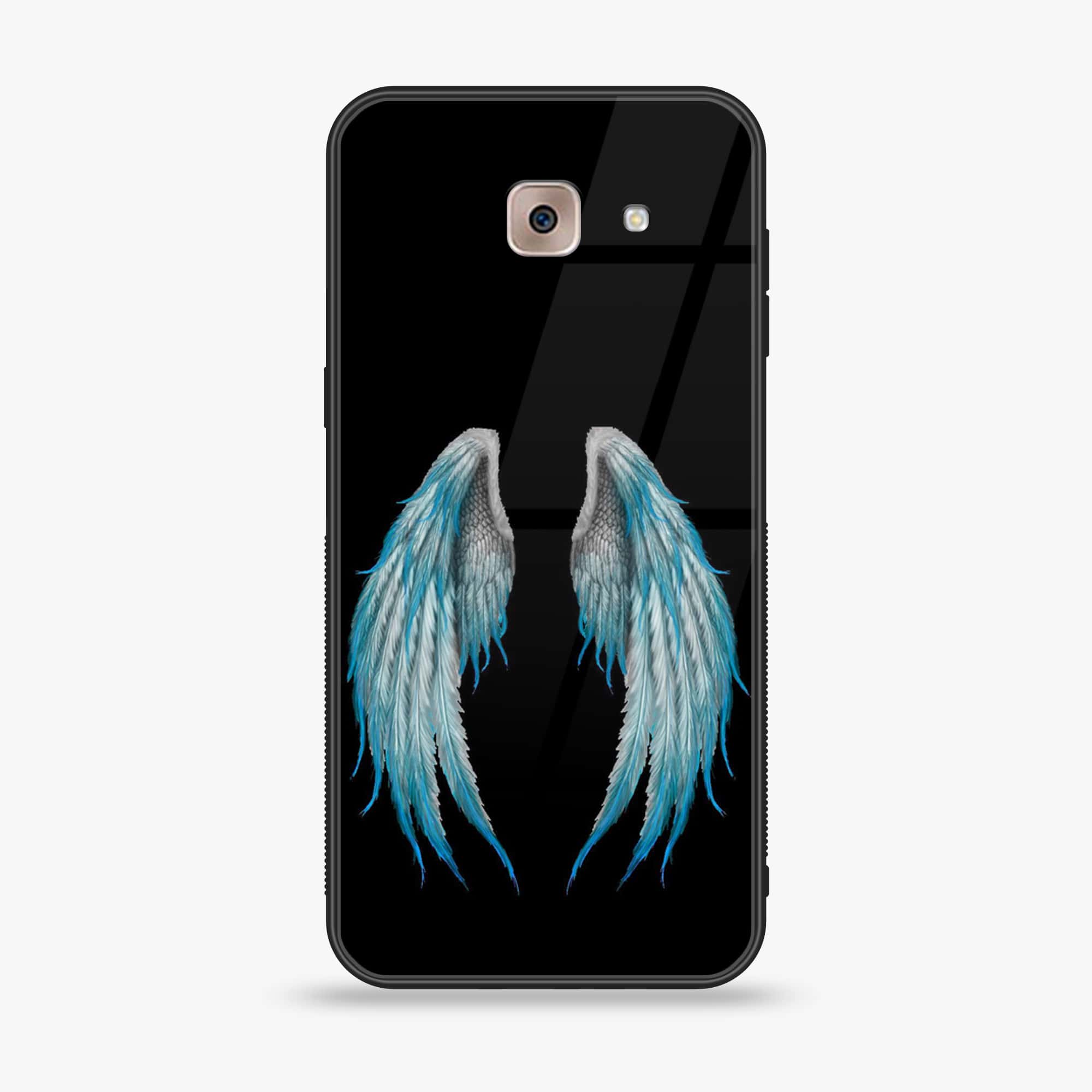 Samsung Galaxy J7 Max - Angel Wings Series - Premium Printed Glass soft Bumper shock Proof Case