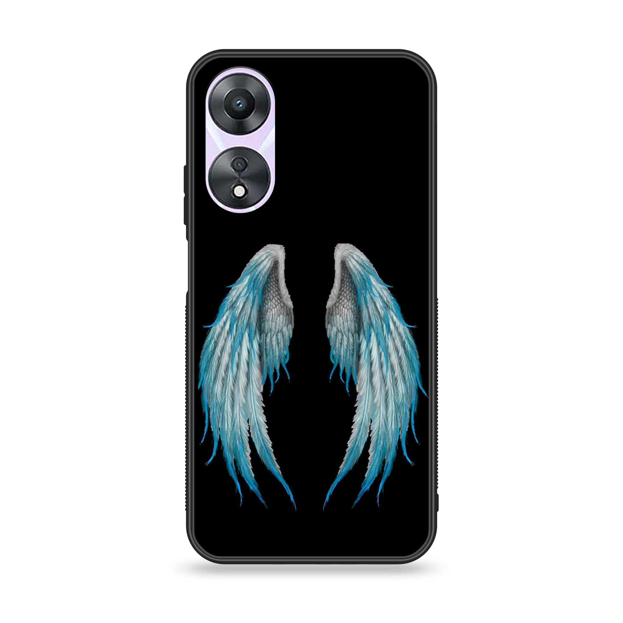 Oppo A78 4G - Angel Wings Series - Premium Printed Glass soft Bumper shock Proof Case