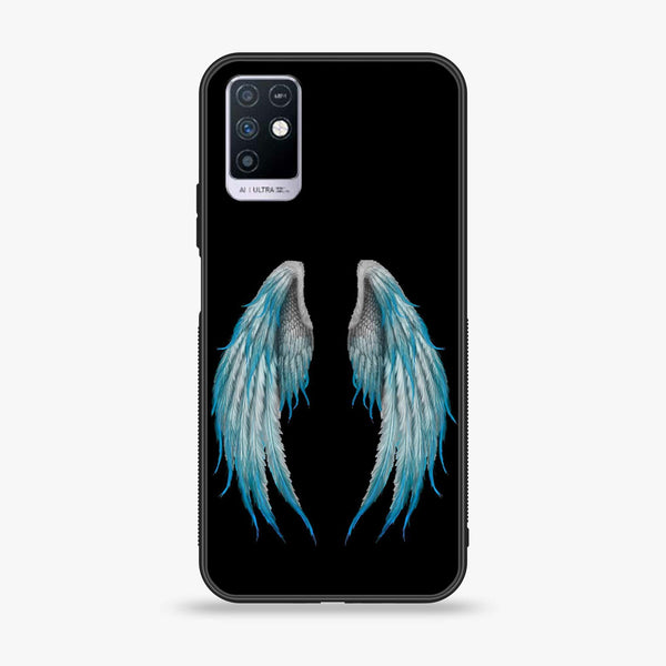 Infinix Note 10 Angel Wings Design 4 Premium Printed Glass soft Bumper shock Proof Case CS-8463