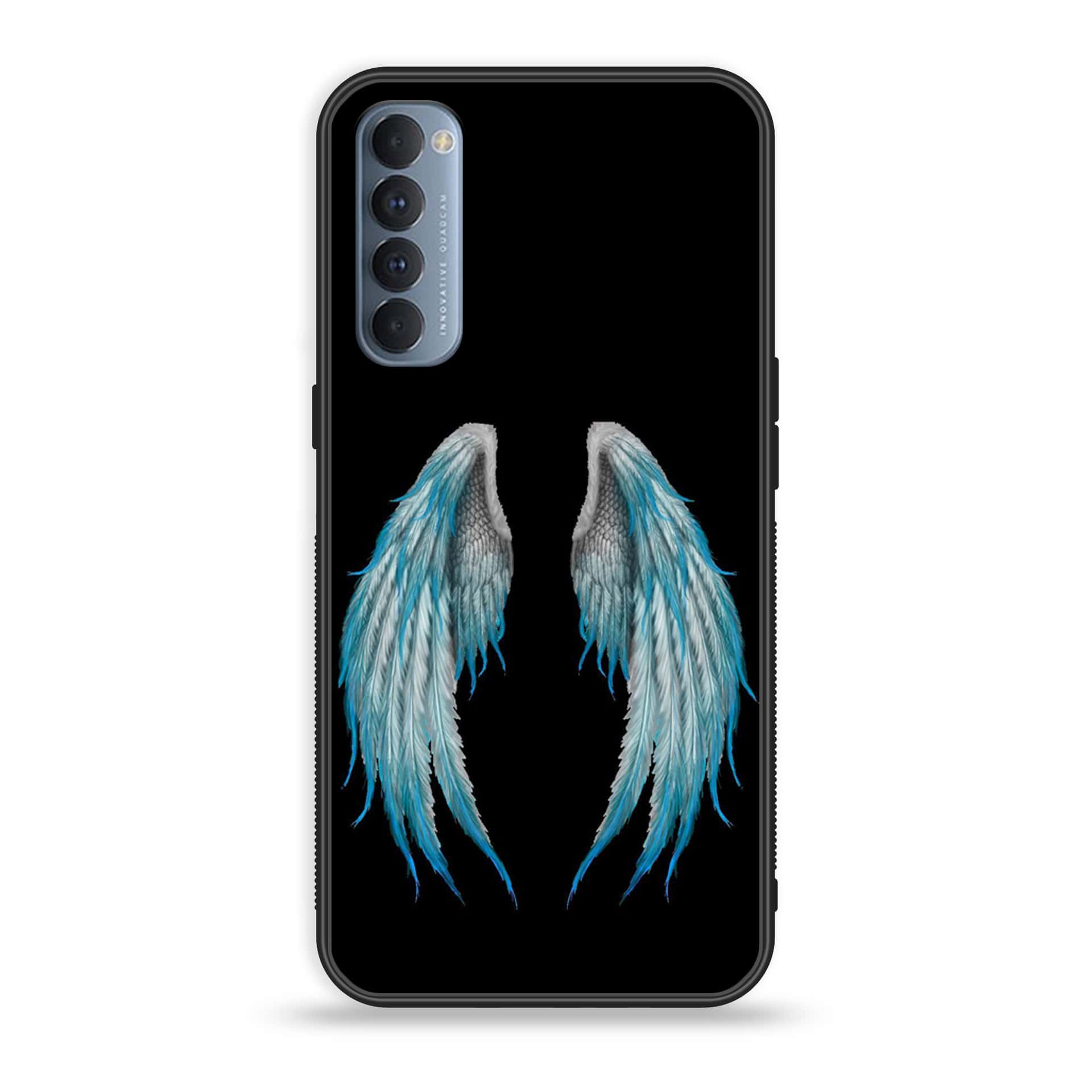 Oppo Reno 4 Pro 4G - Angel Wings Series - Premium Printed Glass soft Bumper shock Proof Case