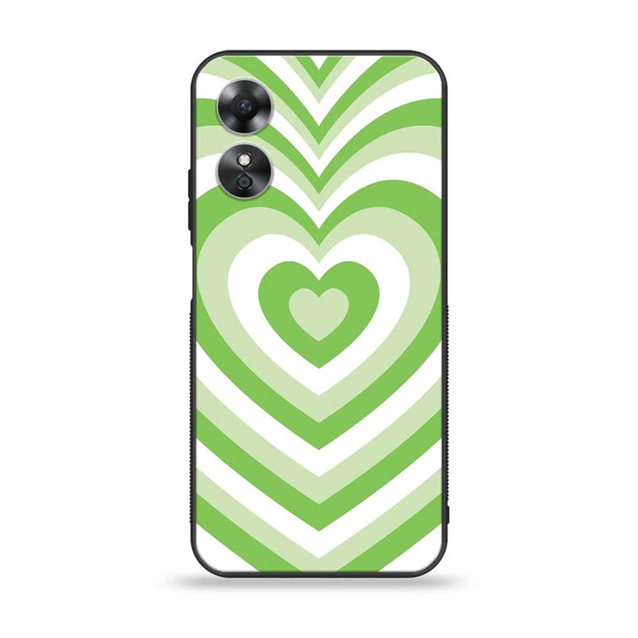 OPPO A17 / A17k  - Heart Beat Design 10- Premium Printed Glass soft Bumper shock Proof Case CS-11848