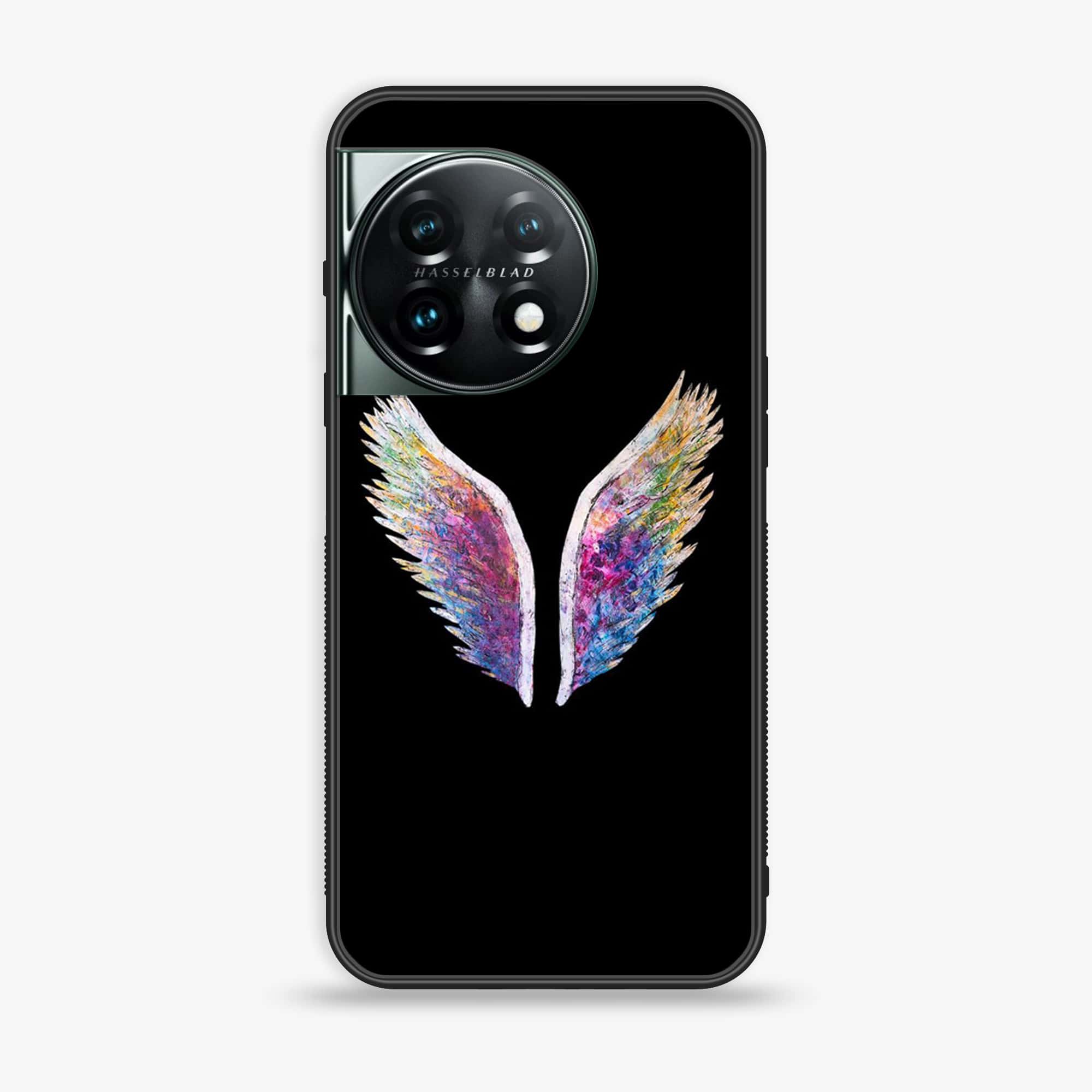 OnePlus 11 5G - Angel Wings Series- Premium Printed Glass soft Bumper shock Proof Case