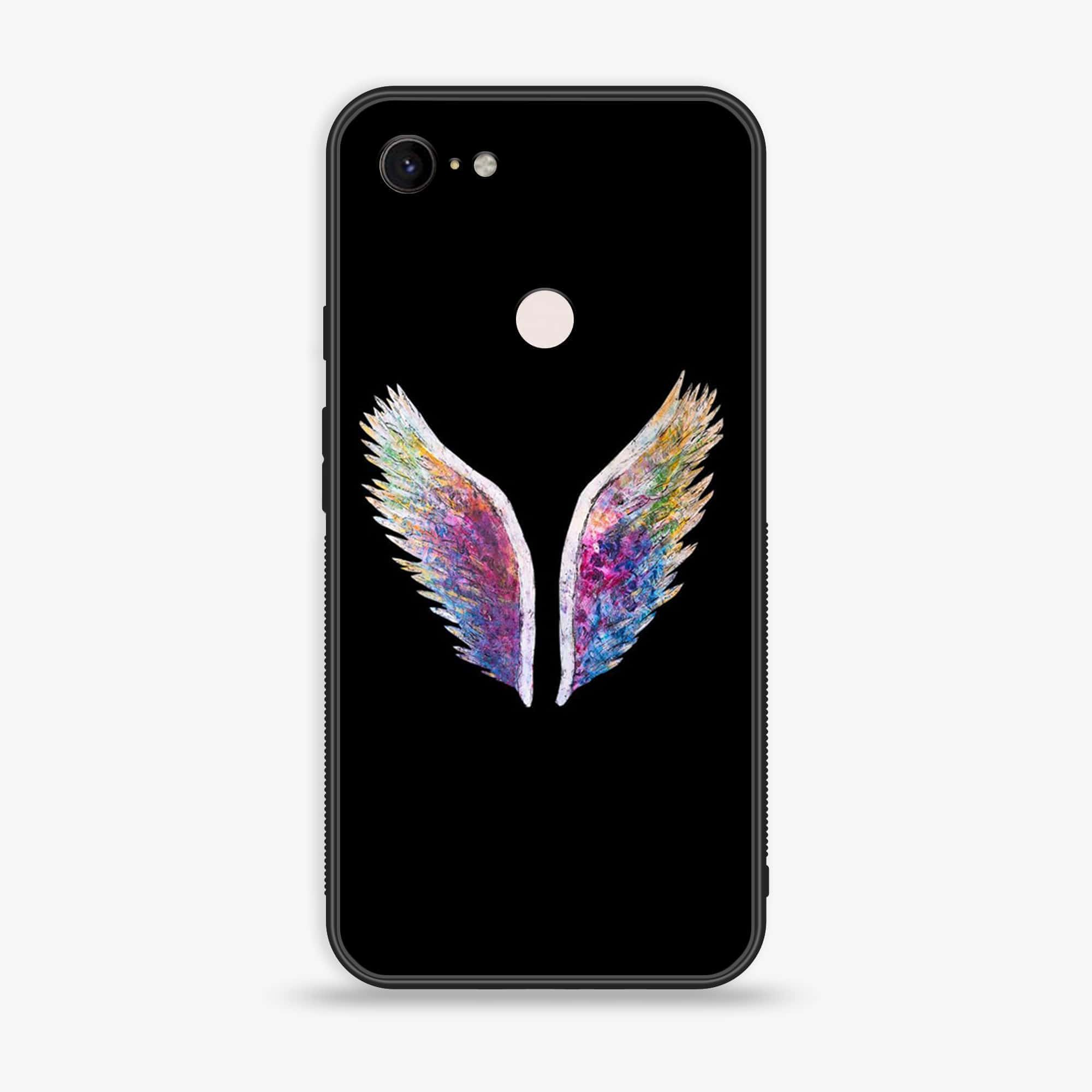 Google Pixel 3 XL- Angel Wings Series- Premium Printed Glass soft Bumper shock Proof Case