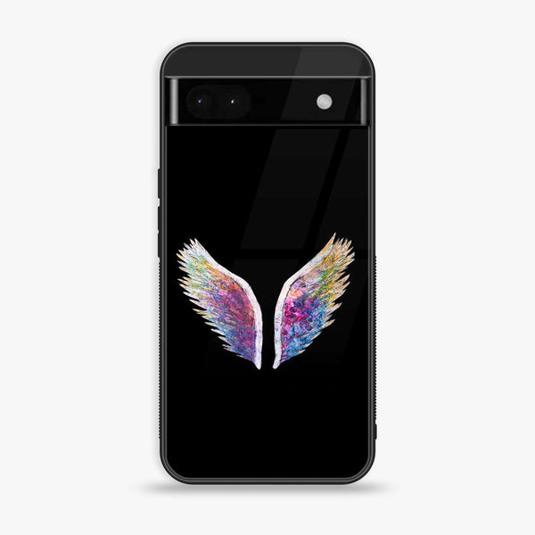 Google Pixel 6A - Angel Wings Series  Design 3 - Premium Printed Glass soft Bumper shock Proof Case  CS-21670