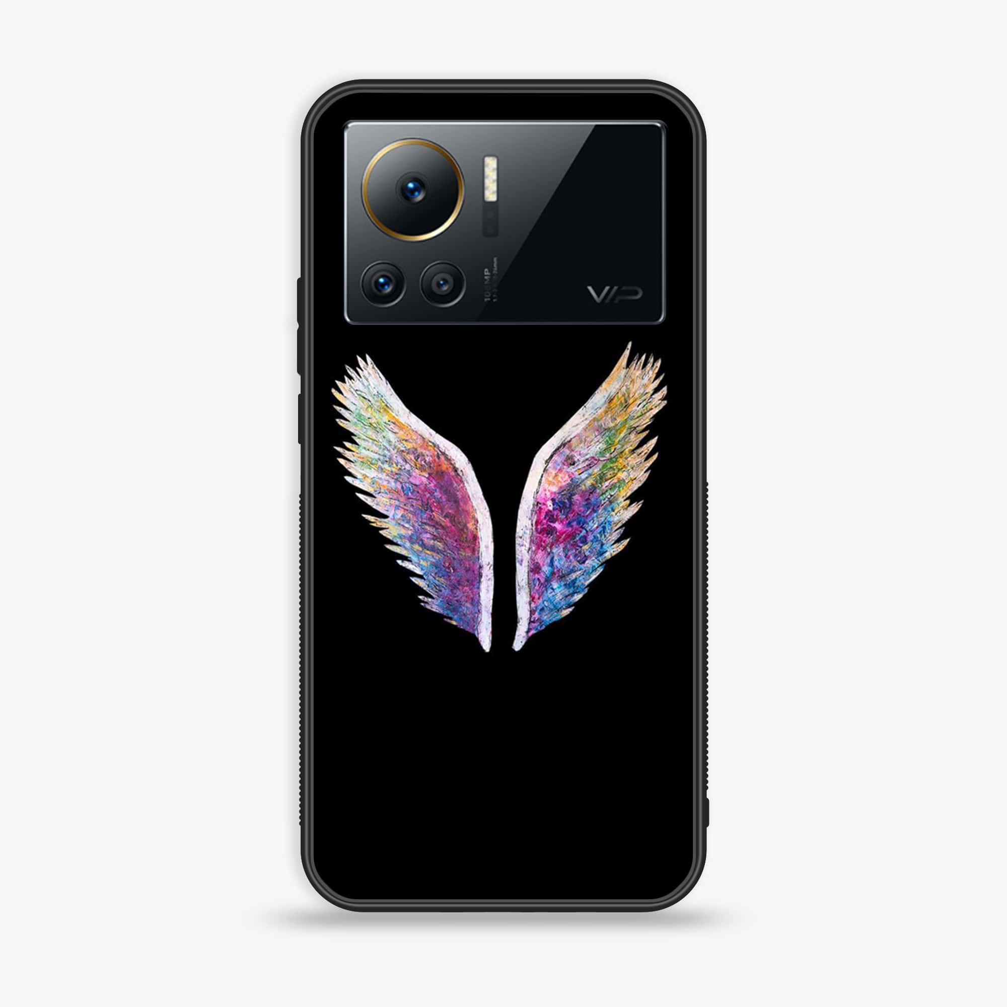 Infinix Note 12 VIP - Angel Wings Series - Premium Printed Glass soft Bumper shock Proof Case