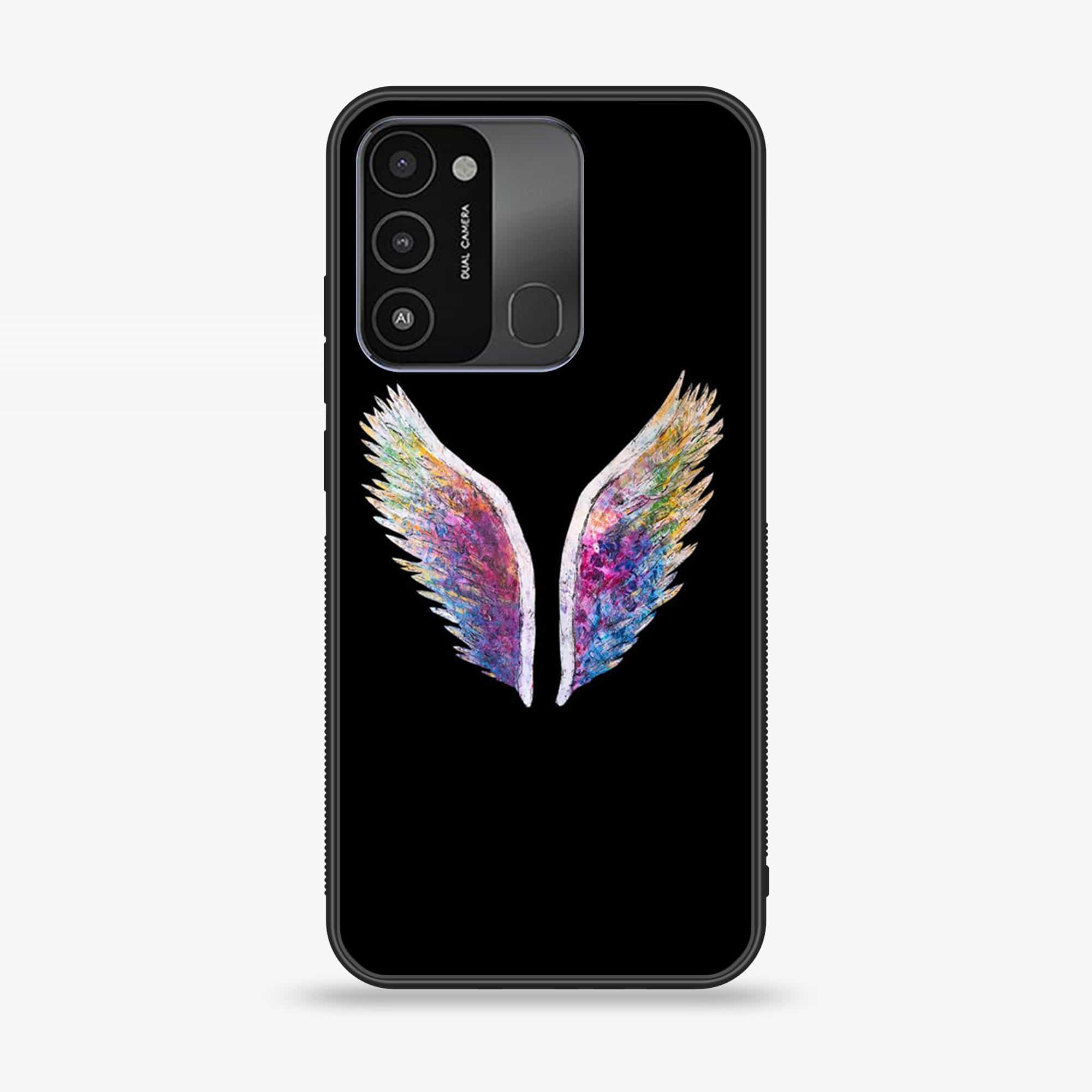 Tecno Spark Go 2022  Angel Wings series Premium Printed Glass soft Bumper shock Proof Case