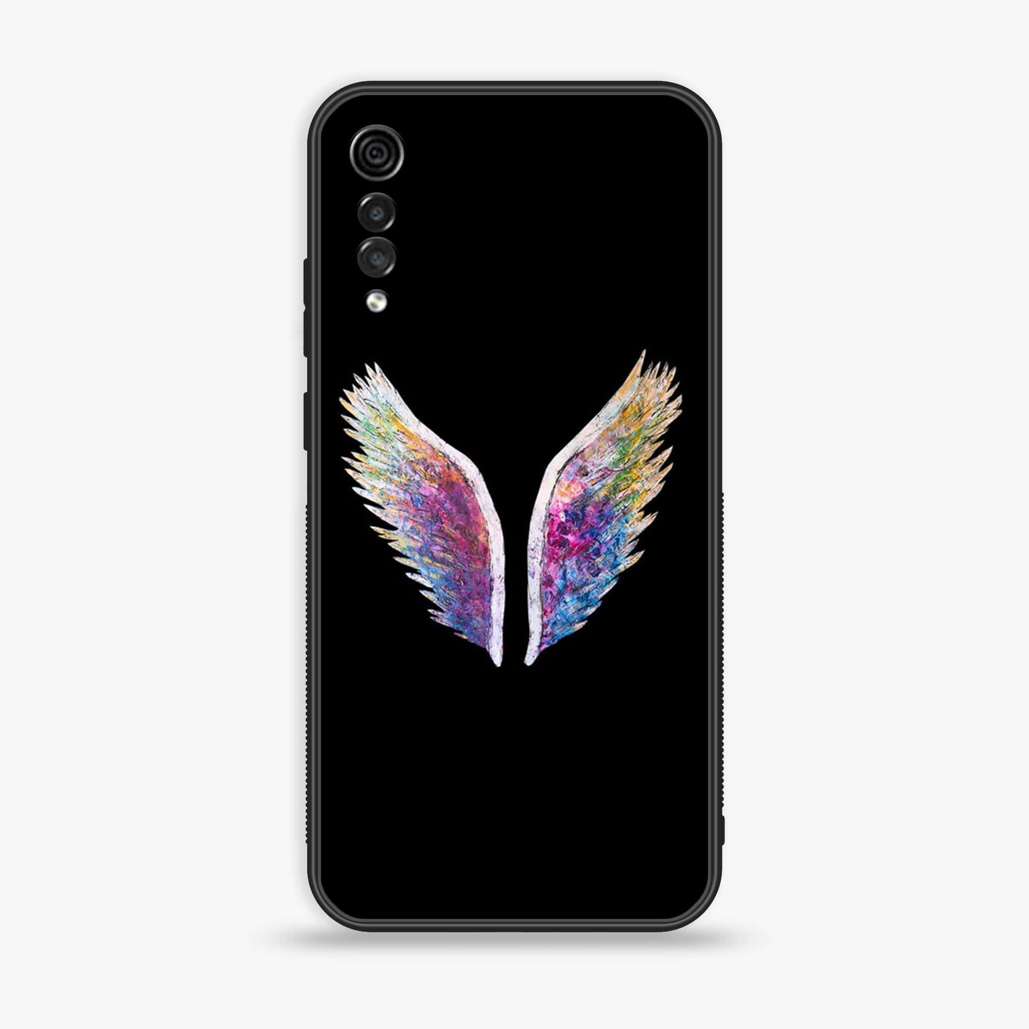 LG Velvet - Angel Wings Series - Premium Printed Glass soft Bumper shock Proof Case