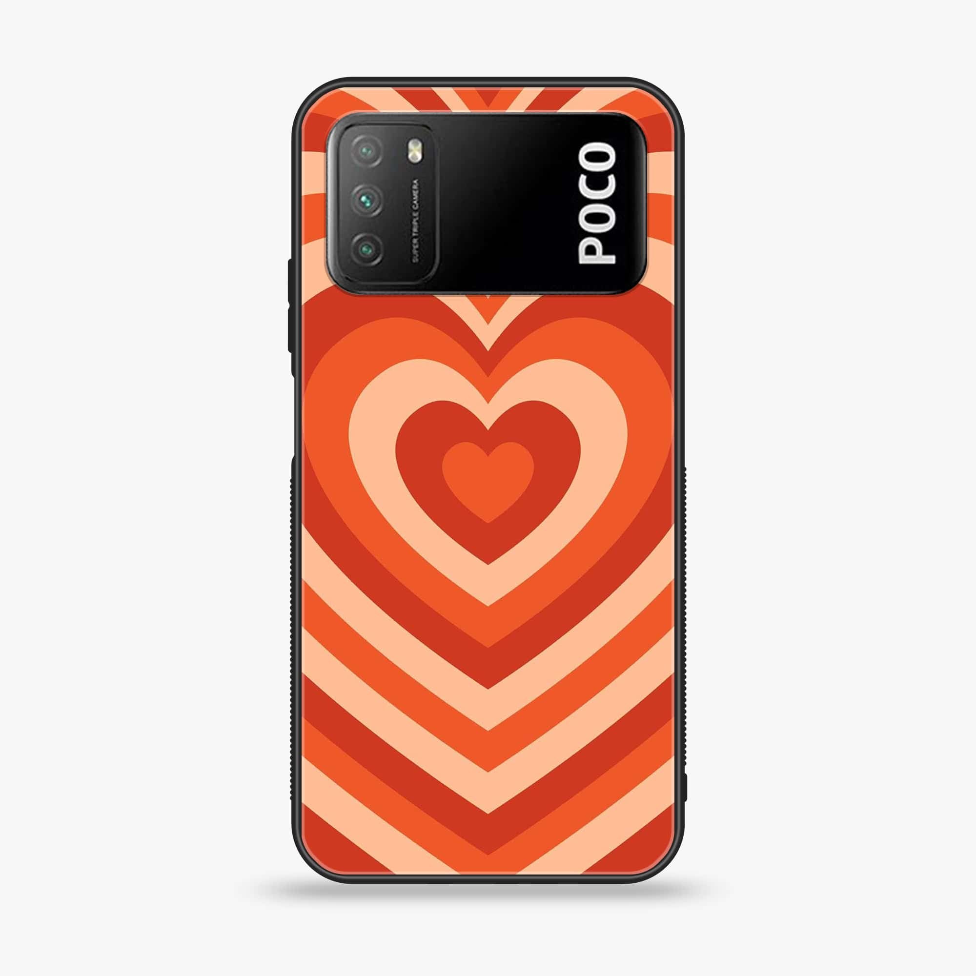 Xiaomi Poco M3 - Heart Beat Series - Premium Printed Glass soft Bumper shock Proof Case