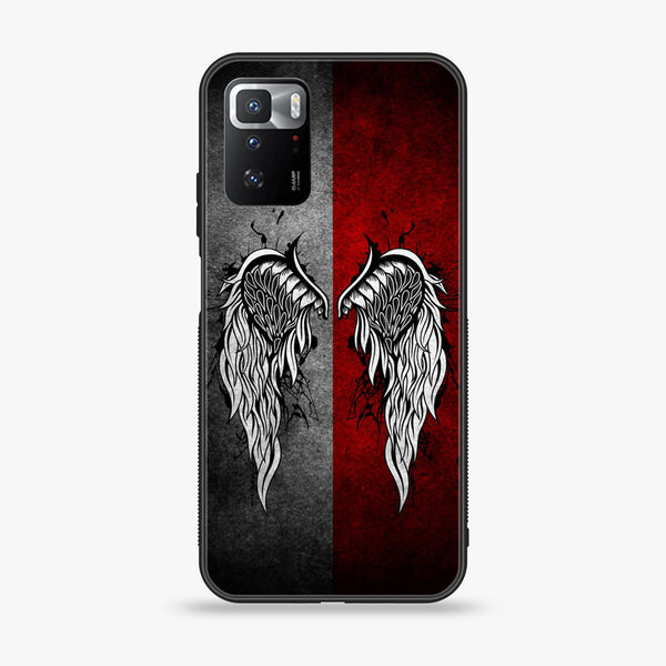 Xiaomi POCO X3 GT Angel Wings Series Premium Printed Glass soft Bumper shock Proof Case