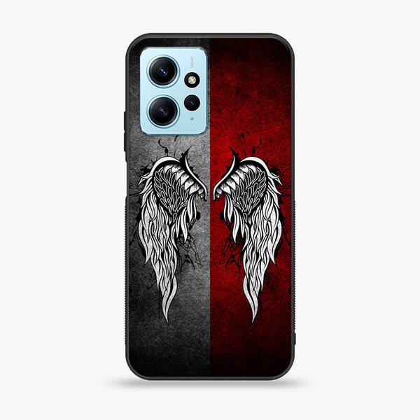 Xiaomi Redmi Note 12 - Angel Wings Design 2- Premium Printed Glass soft Bumper shock Proof Case CS-49224