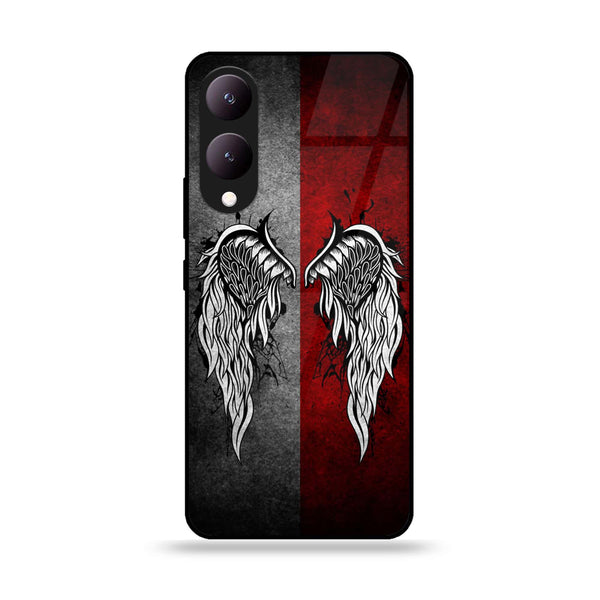 Vivo Y17S - Angel Wings Design 2- Premium Printed Glass soft Bumper shock Proof Case CS-28811