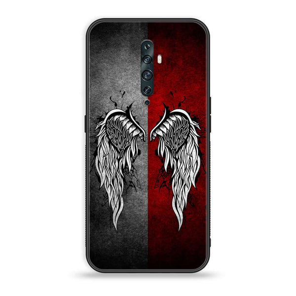 OPPO Reno 2f/ 2z  - Angel Wings Design 2 - Premium Printed Glass soft Bumper shock Proof Case CS-14467 CS-23485