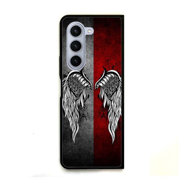 Galaxy Z Fold 5 - Angel Wings Series -  Premium Printed Glass soft Bumper shock Proof Case