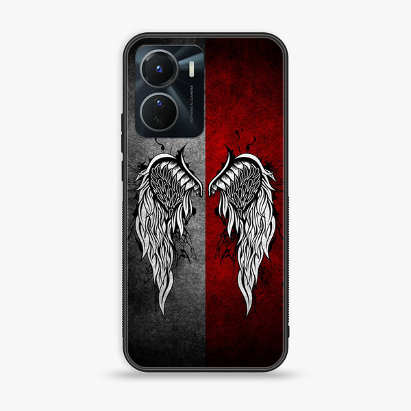 Vivo Y16 - Angel Wings Design 2 - Premium Printed Glass soft Bumper shock Proof Case CS-8400