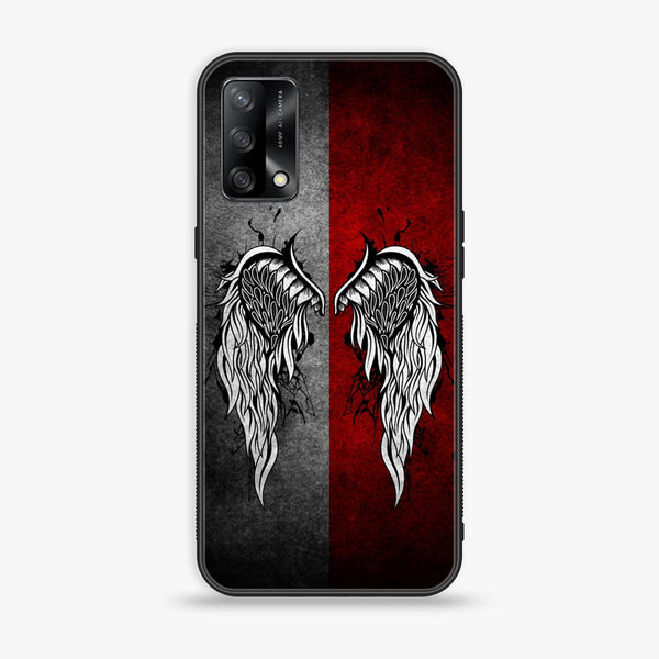 Oppo F19s- Angel Wings Series - Premium Metal Printed soft Bumper shock Proof Case