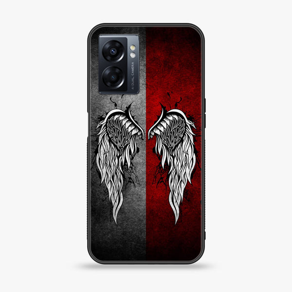 Oppo A77s - Angel Wings Series - Premium Printed Glass soft Bumper shock Proof Case