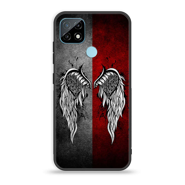 Realme C21 Angel Wings series Premium Printed Glass soft Bumper shock Proof Case