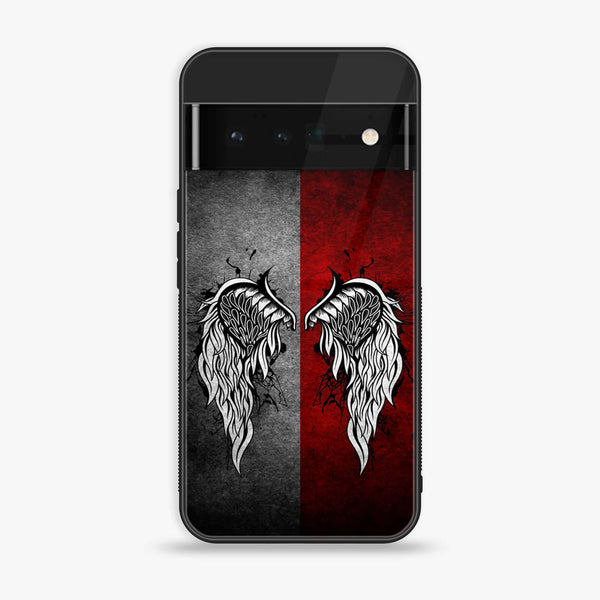 Google Pixel 6 - Angel Wings Design 2 - Premium Printed Glass soft Bumper shock Proof Case CS-22178