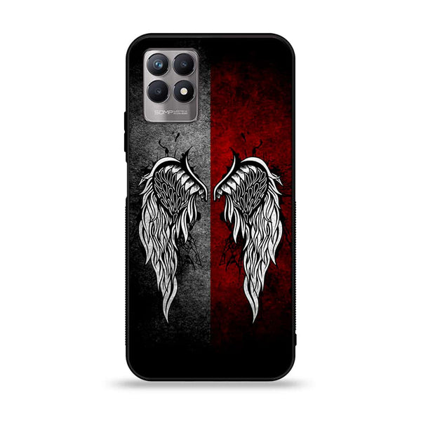 Realme Narzo 50/ 8i  - Angel Wings Design 2 - Premium Printed Glass soft Bumper shock Proof Case CS-14680