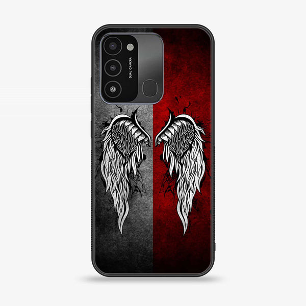 Tecno Spark 8C / Spark GO 2022  Angel Wings Design 2 Premium Printed Glass soft Bumper shock Proof Case CS-27338