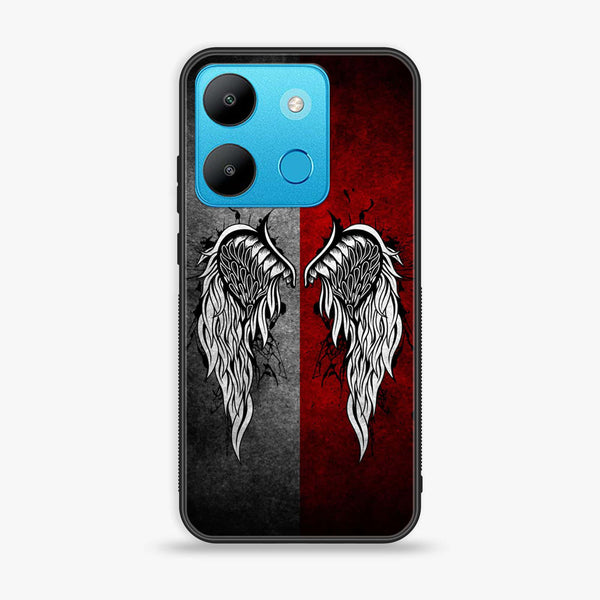 Infinix smart 7 / 7 HD - Angel Wings Design 2 - Premium Printed Glass soft Bumper shock Proof Case CS-18031
