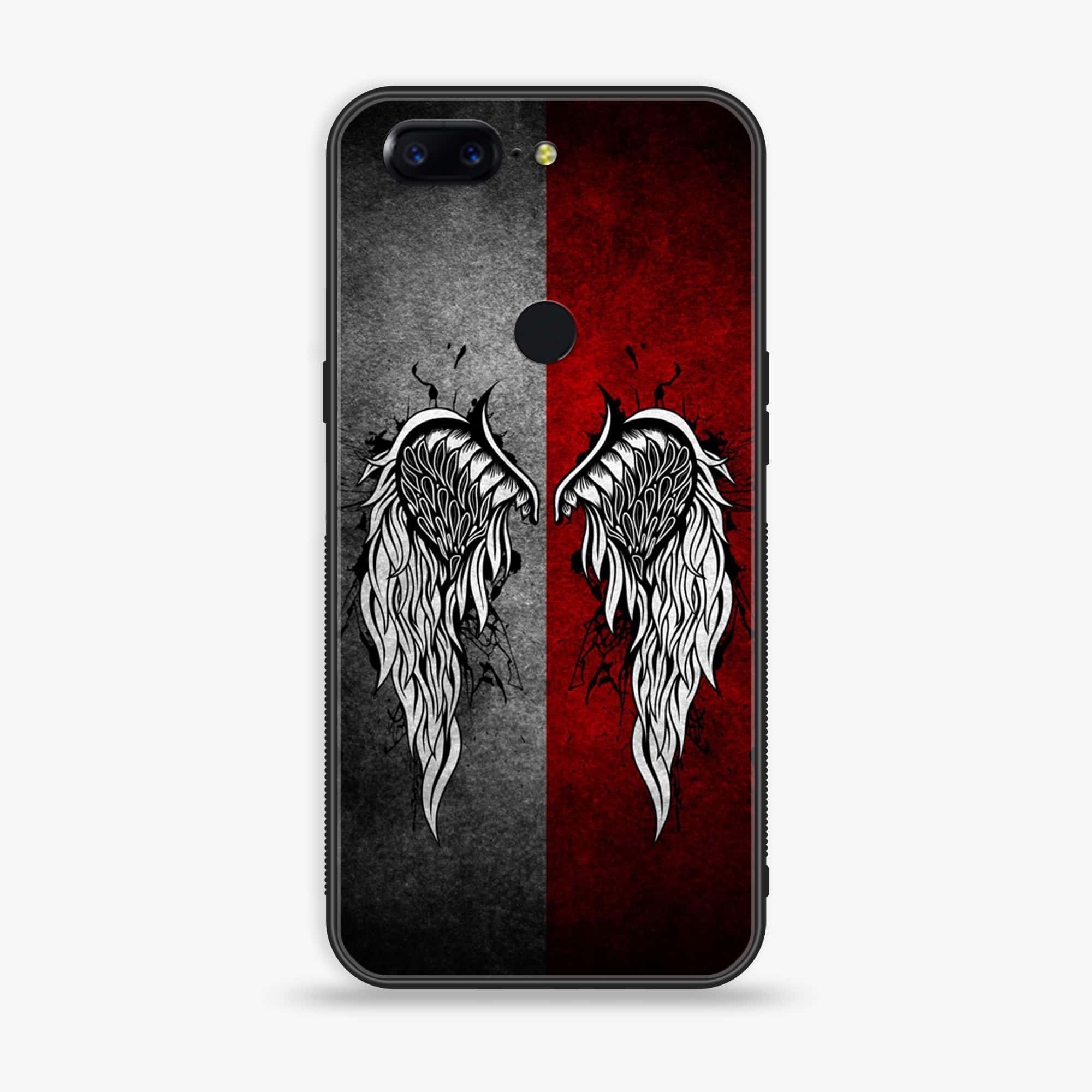OnePlus 5T - Angel Wings Series - Premium Printed Glass soft Bumper shock Proof Case