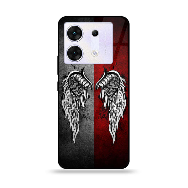 Infinix Zero 30 5G - Angel Wings Design 2 - Premium Printed Glass soft Bumper shock Proof Case CS-17010