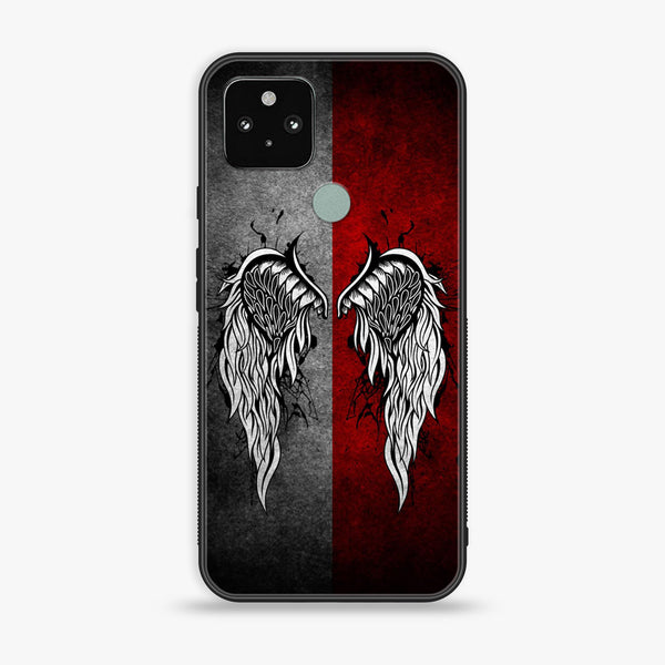 Google Pixel 5a - Angel Wings Series - Premium Metal Printed soft Bumper Shock Proof Case