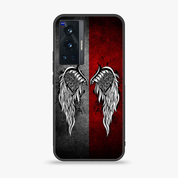 Vivo X70 Pro - Angel Wings Series - Premium Printed Glass soft Bumper shock Proof Case