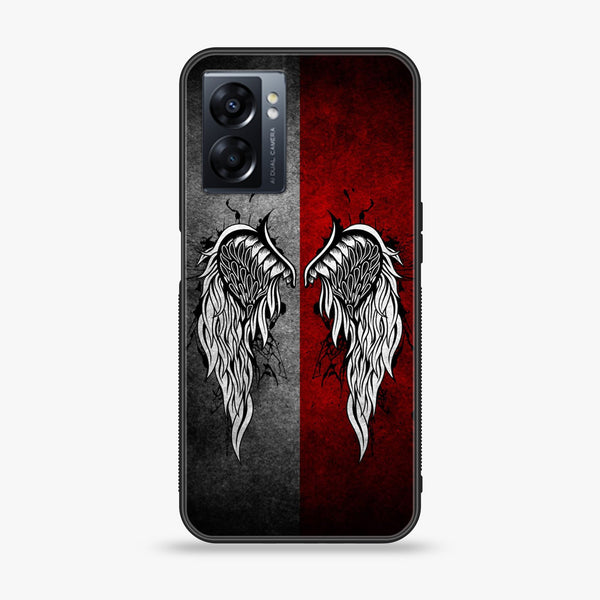 Oppo A77 4G - Angel Wings Series - Premium Metal Printed soft Bumper shock Proof Case