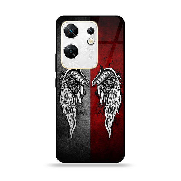 Infinix Zero 30 4G - Angel Wings Design 2 - Premium Printed Glass soft Bumper shock Proof Case CS-22299