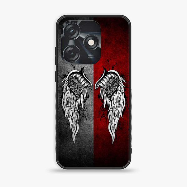 Tecno Spark 10 - Angel Wings Design 2 - Premium Printed Glass soft Bumper shock Proof Case CS-17727