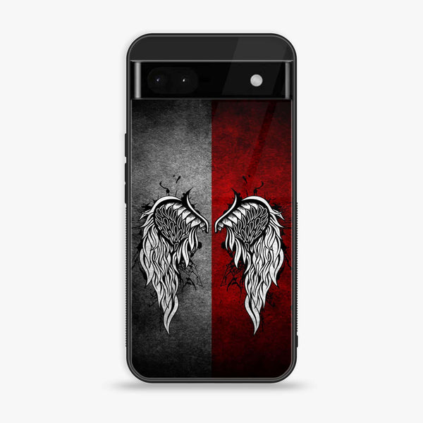 Google Pixel 6A - Angel Wings  Design 2  - Premium Printed Glass soft Bumper shock Proof Case CS-28029