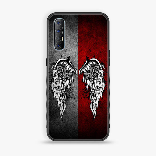 Oppo Find X2 Neo - Angel Wings Series - Premium Printed Glass soft Bumper shock Proof Case