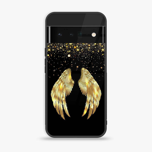 Google Pixel 6 - Angel Wings Series - Premium Printed Glass soft Bumper shock Proof Case