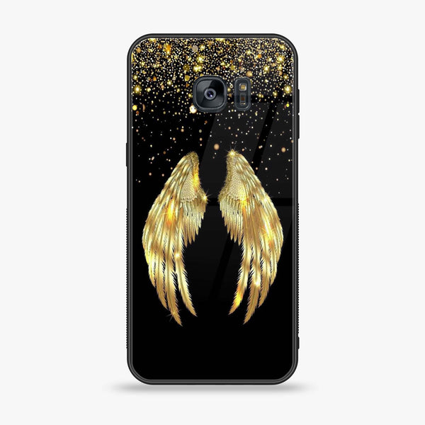 Samsung Galaxy S7 - Angel Wings Series - Premium Printed Glass soft Bumper shock Proof Case