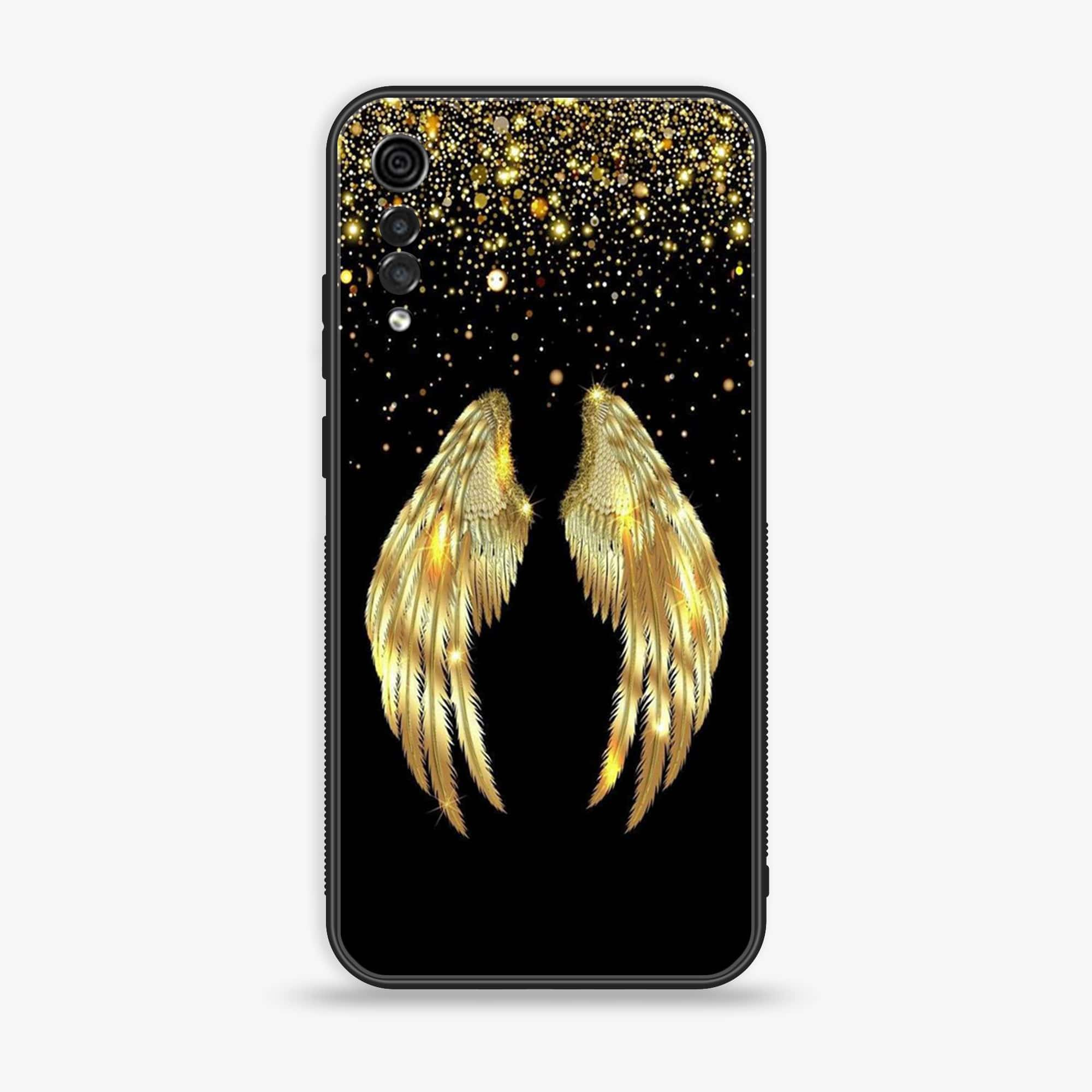 LG Velvet - Angel Wings Series - Premium Printed Glass soft Bumper shock Proof Case